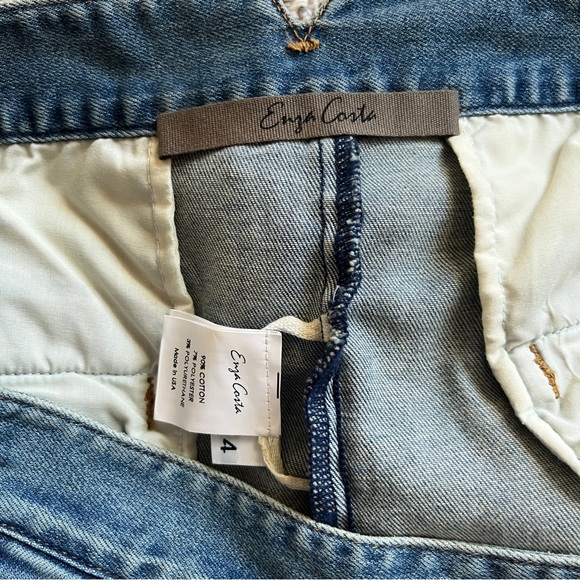 Enza Costa Jeans Light Wash Soft Denim Everywhere Pant Pleated Wide Leg US 12 - Picture 7 of 10